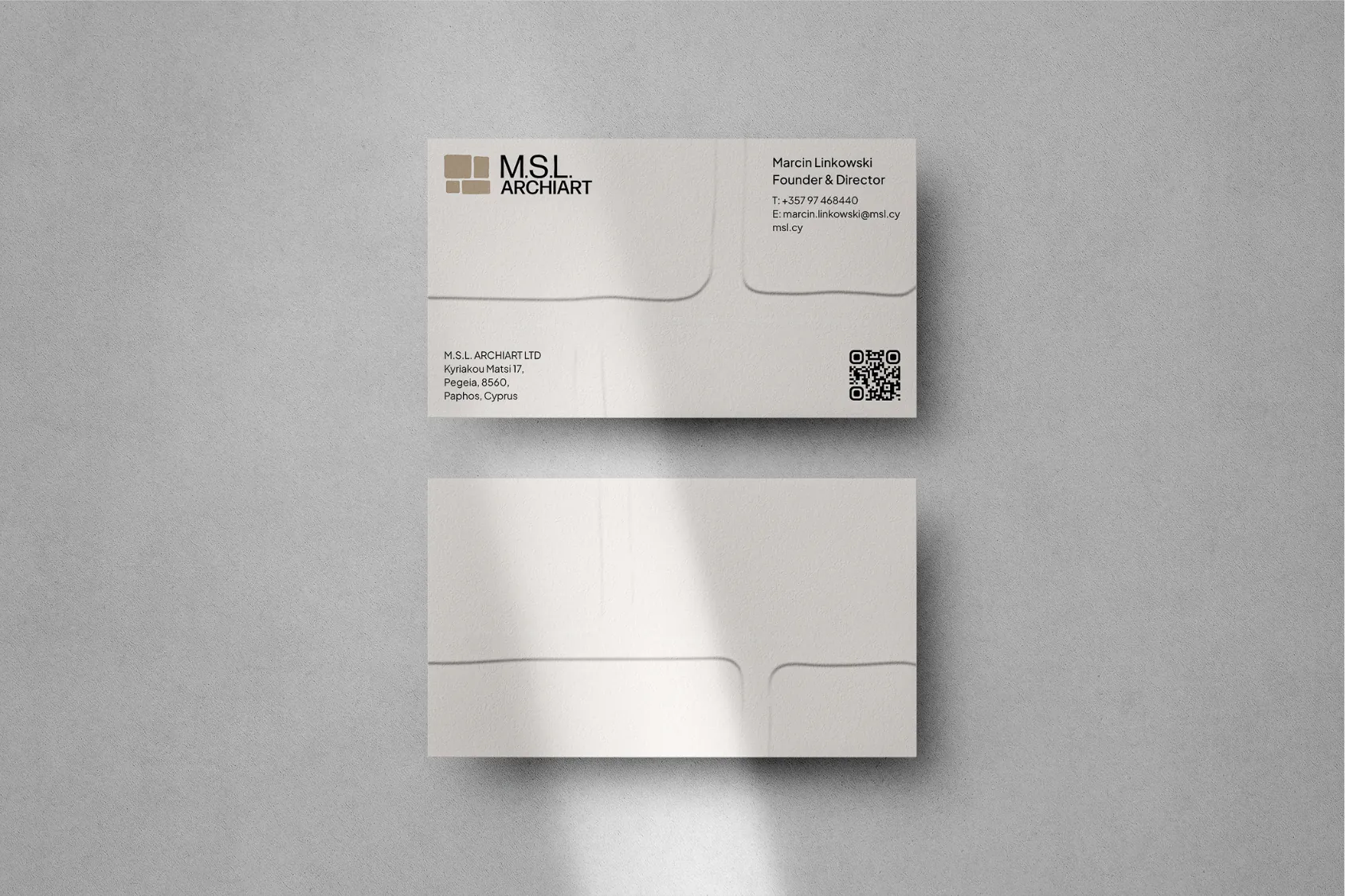 M.S.L. ARCHIART business cards