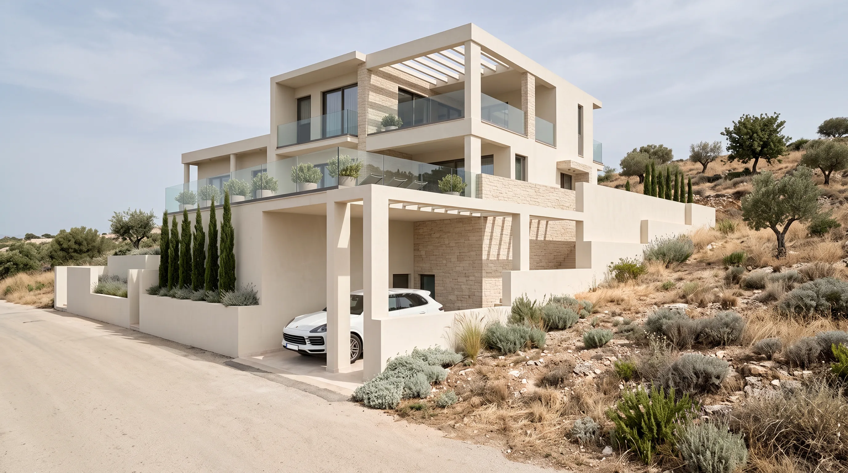 Sea Caves villa — balcony and glazed frontage