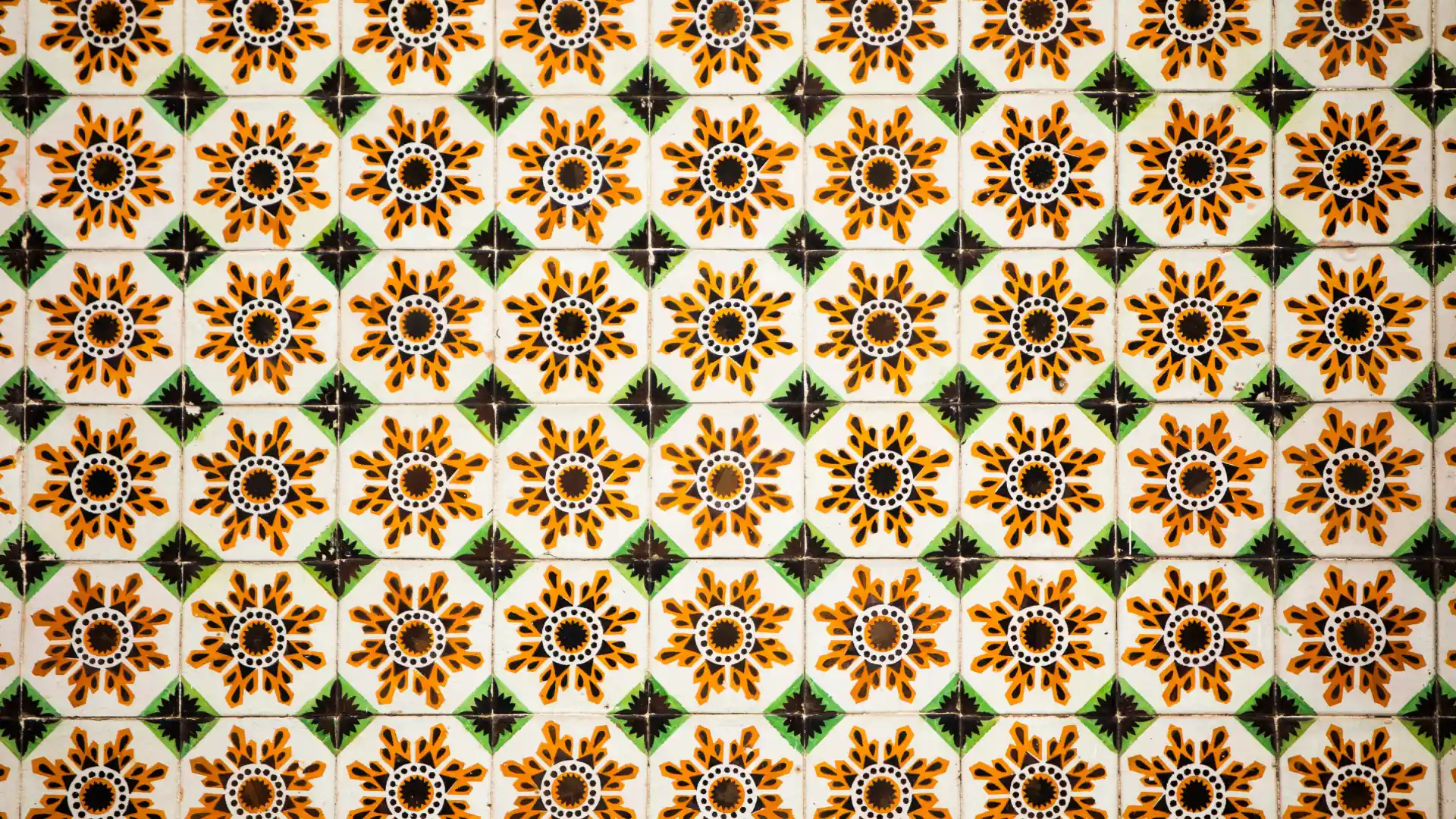 Patterned azulejo tilework on a Lisbon building